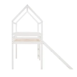Twin Size House Shape Loft Bed With Slides, White - ModernLuxe -Children Household Series GUEST d61b764b 651c 4ab7 b9bd a59144d3e80c
