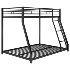 Twin Over Full Metal Floor Bunk Bed With Ladder-ModernLuxe -Children Household Series GUEST d82ed8e1 6491 4508 bec3 e198365b53e6