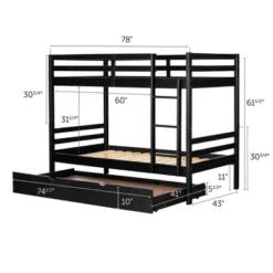 Fakto Bunk Beds With Trundle Matte Black - South Shore 23 Fakto Bunk Beds With Trundle Matte Black - South Shore -Children Household Series GUEST d8dfd05c 0d93 43be a7fc 8c6b9cd46eb0