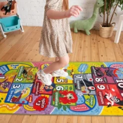 KC CUBS | DC Super Hero Girls Kids Hopscotch Number Counting Educational Learning & Game Play Nursery Bedroom Classroom Rug Carpet, 2' 7" X 6' 0" -Children Household Series GUEST db87196b d718 45d3 974d 9cb5c106a8b5