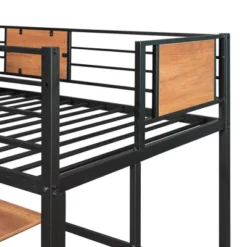 Twin Metal Loft Bed With Desk And Shelve - ModernLuxe -Children Household Series GUEST dbcbe991 dfab 4511 a5b3 8ace73e6fc83