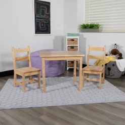 Flash Furniture Kids Solid Hardwood Table And Chair Set For Playroom, Bedroom, Kitchen - 3 Piece Set 23 Flash Furniture Kids Solid Hardwood Table And Chair Set For Playroom, Bedroom, Kitchen - 3 Piece Set -Children Household Series GUEST de4c6cac 832f 4ead a942 2d46b0740a43 1