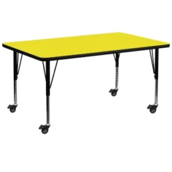 Flash Furniture Mobile 30''W X 72''L Rectangular HP Laminate Activity Table - Height Adjustable Short Legs -Children Household Series GUEST deb7b5c9 c89d 4656 a32e 922ed4cbc377