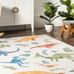 NuLOOM Eamon Dinosaur Machine Washable Kids Area Rug -Children Household Series GUEST e0d9a3a2 31d7 4011 b6b1 cfb67cbecfce