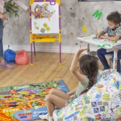 KC CUBS Boy & Girl Kids USA United States Map Educational Learning & Fun Game Play Area Non Slip Nursery Bedroom Classroom Rug Carpet -Children Household Series GUEST e1475330 558b 4613 a7fd 1fbc0dcfc536