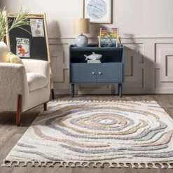 NuLOOM Adette Abstract Swirl Kids Tassel Area Rug -Children Household Series GUEST e20b0787 0b92 49db b813 091595adaf63