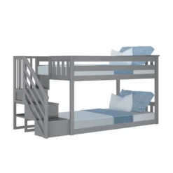 Max & Lily Twin Low Bunk Bed With Staircase -Children Household Series GUEST e26374ab db3a 4c07 a81c 70f1649704ee