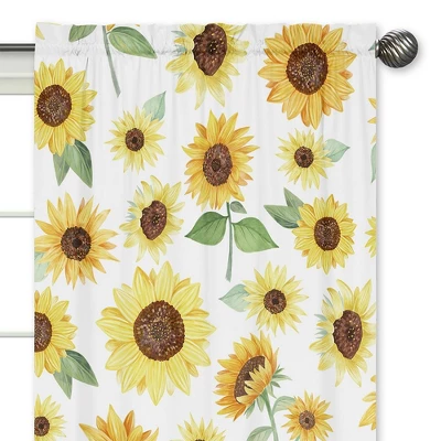2pc Sweet Jojo Designs Sunflower Window Panel 2 2pc Sweet Jojo Designs Sunflower Window Panel - Image 2