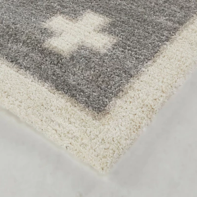 Sesto Geometric Kids' Area Rug Cream/Gray - Balta Rugs 3 Sesto Geometric Kids' Area Rug Cream/Gray - Balta Rugs - Image 3