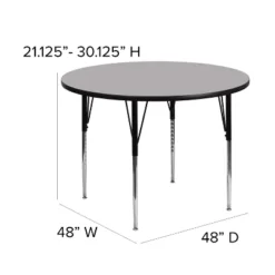 Emma And Oliver 48" Round Laminate Adjustable Activity Table -Children Household Series GUEST e45228bd 954b 4fd4 81e2 19cb8dd11db7