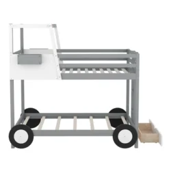 Twin Over Twin Car-Shaped Bunk Bed With Wheels, Drawers And Shelves, Gray - ModernLuxe 13 Twin Over Twin Car-Shaped Bunk Bed With Wheels, Drawers And Shelves, Gray - ModernLuxe -Children Household Series GUEST e5709583 6499 4211 bd66 1cdae88ef0c6
