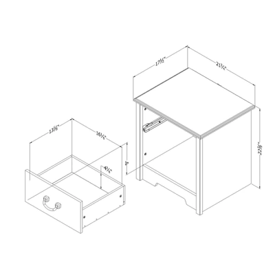 Aviron 1 Drawer Nightstand - South Shore 7 Aviron 1 Drawer Nightstand - South Shore - Image 7