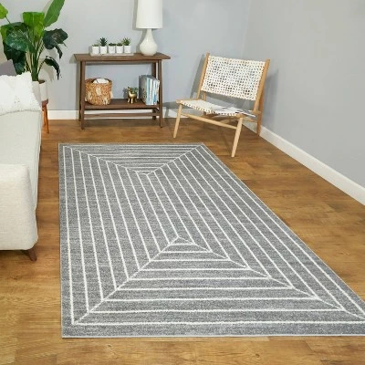 7'10"x10' Elias Stripe Kids' Area Rug Gray - Balta Rugs 1 7'10"x10' Elias Stripe Kids' Area Rug Gray - Balta Rugs