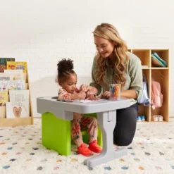 ECR4Kids Tri-Me Cube Chair Desk, Kids Furniture, Light Grey -Children Household Series GUEST e90c6034 ee50 4591 8dea 4356d898265d