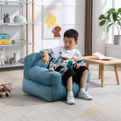 Arlo Kids Bean Bag Chairs,25.6" Velvet Fabric Memory Foam Small Bean Bag Chair For Kids -Maison Boucle 1 Arlo Kids Bean Bag Chairs,25.6" Velvet Fabric Memory Foam Small Bean Bag Chair For Kids -Maison Boucle