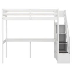 Twin Size Loft Bed With Storage Staircase And Built-in Desk-ModernLuxe -Children Household Series GUEST ecc3a5b5 4808 4eae 8867 8bd52ed7244f