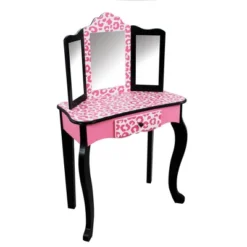 Fashion Leopard Prints Gisele Play Wooden Vanity Set Pink / Black - Teamson Kids 11 Fashion Leopard Prints Gisele Play Wooden Vanity Set Pink / Black - Teamson Kids -Children Household Series GUEST ed6443c6 0ae7 4f64 8d93 4da37504f1aa