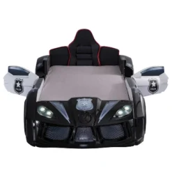 Twin Tarryton Police Cruiser Bed With Led Lights And Sound Black/White - MiBasics -Children Household Series GUEST eda547ae cfe9 470a a7bb e0b42b23449a