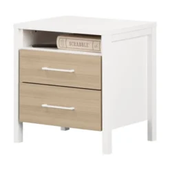 Munich 2 Drawer Nightstand - White/Soft Elm - South Shore -Children Household Series GUEST ee832656 4a0f 47a8 94e9 7b293e4c9fc9