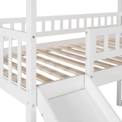 Twin Size House Shape Loft Bed With Two Drawers And Slide - ModernLuxe -Children Household Series GUEST eea87299 8b38 435b 94be 128779e83ddc