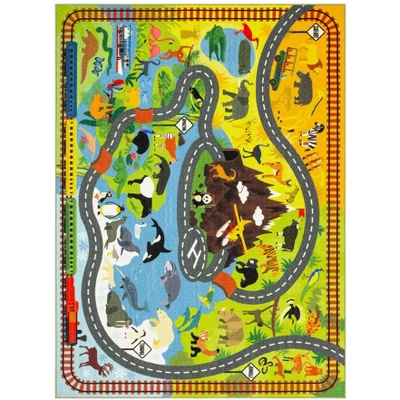 KC CUBS Boy & Girl Kids Animal Safari Car Vehicle Traffic Road Educational Learning & Game Play Nursery Bedroom Classroom Rug Carpet 10 KC CUBS Boy & Girl Kids Animal Safari Car Vehicle Traffic Road Educational Learning & Game Play Nursery Bedroom Classroom Rug Carpet - Image 10