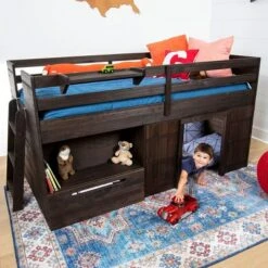 Max & Lily Loft Bed Twin Size Solid Wood Platform Bed Frame For Kids With Storage Drawer -Children Household Series GUEST f3ca8ec2 2dd0 4ed6 9a86 bf09cb9bbefa