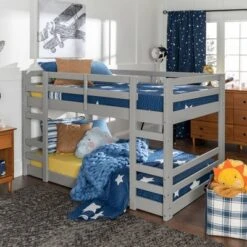 Twin Over Twin Indy Solid Wood Low Bunk Bed - Saracina Home 16 Twin Over Twin Indy Solid Wood Low Bunk Bed - Saracina Home -Children Household Series GUEST f4a7cd82 6f05 4d13 9375 1d95fbdd13ee