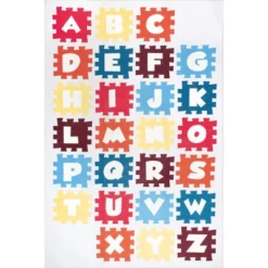 NuLOOM Peri Machine Washable Kids Alphabet Nursery Or Playroom Area Rug -Children Household Series GUEST f4c13cde e425 4cf0 b59b ec36fa2d4578