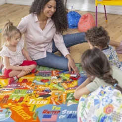 KC CUBS Boy & Girl Kids USA United States Map Educational Learning & Fun Game Play Area Non Slip Nursery Bedroom Classroom Rug Carpet -Children Household Series GUEST f4e97b75 4e1d 4442 9a42 679e61aa97d5