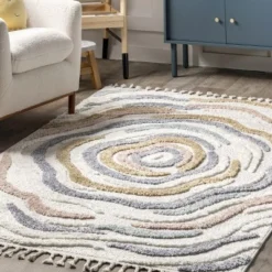 NuLOOM Adette Abstract Swirl Kids Tassel Area Rug -Children Household Series GUEST f513bac3 cc89 4f5f af69 ceae737a6869