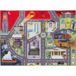 KC CUBS | Batman Gotham City Boy & Girl Kids City Road Car Vehicle Traffic Educational Learning & Game Nursery Classroom Rug Carpet -Children Household Series GUEST f56675b9 b582 4eb5 8753 bd78254c6980