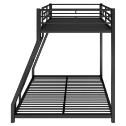 Twin Over Full Metal Floor Bunk Bed With Ladder-ModernLuxe -Children Household Series GUEST f5a691b3 5f6c 458c 9ba0 866da33810c7