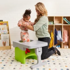 ECR4Kids Tri-Me Cube Chair Desk, Kids Furniture, Light Grey -Children Household Series GUEST f613161a aefb 458c bbcd 348438b7d9ae