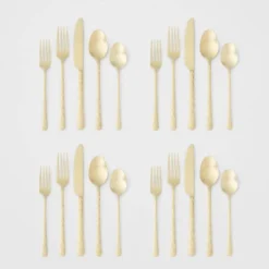 20pc Cherryfield Champagne Flatware Set - Threshold™ -Children Household Series GUEST f6924981 0d4b 401a 85b9 7da17569d4aa