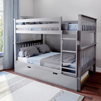 Max & Lily Full Over Full Bunk Bed With Trundle Bed 1 Max & Lily Full Over Full Bunk Bed With Trundle Bed