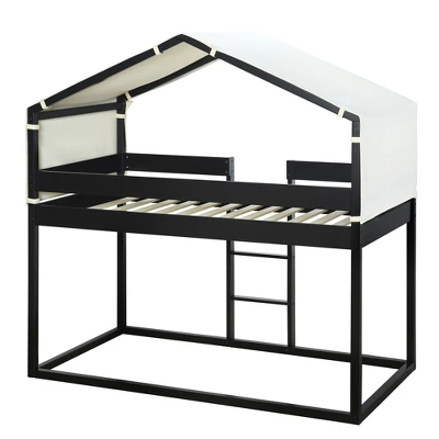 Wood Twin Over Twin Bunk Bed With Tent-ModernLuxe 6 Wood Twin Over Twin Bunk Bed With Tent-ModernLuxe - Image 6