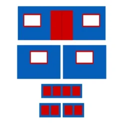 Kids' Junior Metal Loft Bed With Storage Steps And Curtain Set Black/Blue - Room & Joy -Children Household Series GUEST f9beea83 cc27 4ed6 b65b f85590c8b3f5