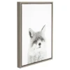 Fox Framed Canvas Art Gray (24"x18") - Uniek