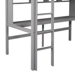 Twin Size Loft Bed With Desk, Shelves, And Ladder-ModernLuxe -Children Household Series GUEST fabbd4ca 972b 4345 a84a 904414ec0c21