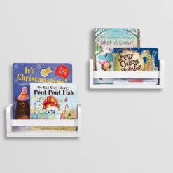 2pk Kids' 10" Floating Wall Mount Bookshelf Set White - RiverRidge Home -Children Household Series GUEST fe817720 8317 4443 9e28 6e054c23eaba