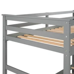 Twin Over Twin Wood Bunk Bed With 4 Drawers, Trundle And Staircase-ModernLuxe -Children Household Series GUEST fe91ec5e 43f0 4ad2 9506 b62df0f56b06