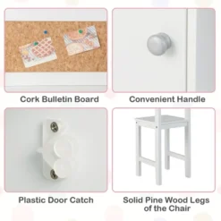 Costway Kids Desk And Chair Set Study Writing Workstation With Bookshelf & Bulletin Board 16 Costway Kids Desk And Chair Set Study Writing Workstation With Bookshelf & Bulletin Board -Children Household Series GUEST fe9615b2 8882 4a03 9ce4 df0c2353e255