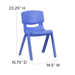 Flash Furniture 4 Pack Blue Plastic Stackable School Chair With 13.25'' Seat Height -Children Household Series GUEST ff3d138b 5be4 4dc6 a9f8 01d46dbe2393