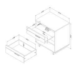 Fynn Nightstand With Cord Catcher - South Shore -Children Household Series GUEST ff517ddc e2cc 4549 b356 50673a6df909