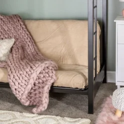 Twin Over Futon Analise Metal Bunk Bed Black - Saracina Home -Children Household Series GUEST ffe84cd1 2ca5 49b4 b5d9 a86751b3e5fc